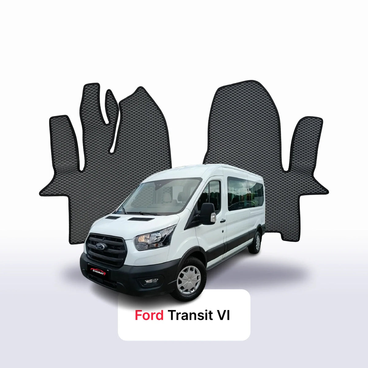 Alfombrillas 3D EVA para Ford Transit Long 6 gen 2018-2027 años MINIBÚS 9 PLAZAS