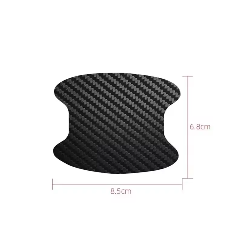 Adhesivos protectores para manillas de puerta con diseño de carbono, juego de 4