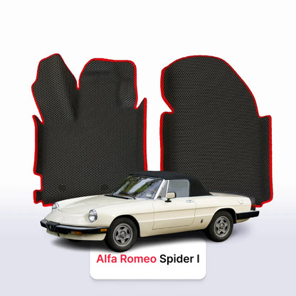 Alfombrillas 3D EVA para Alfa Romeo Spider 1 gen 1966-1994 años DESCAPOTABLE