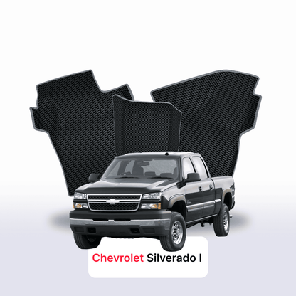 Alfombrillas 3D EVA para Chevrolet Silverado(GMT800) 1 gen 1998-2007 años PICK-UP CABINA DOBLE