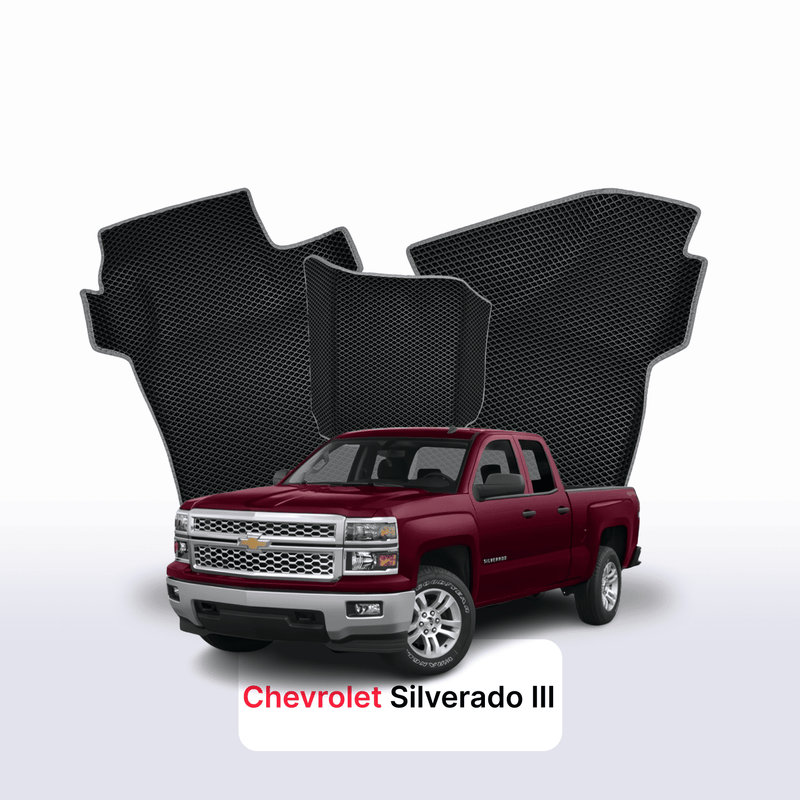Alfombrillas 3D EVA para Chevrolet Silverado(GMTK2XX) 3 gen 2013-2015 años PICK-UP CABINA EXTENDIDA