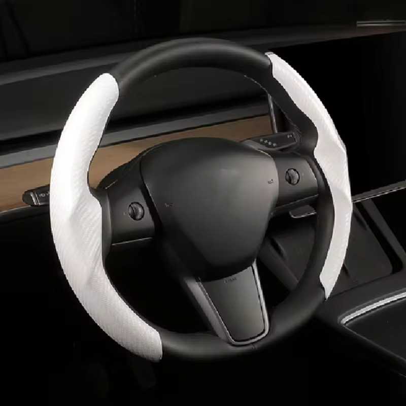 Funda de volante universal de fibra de carbono