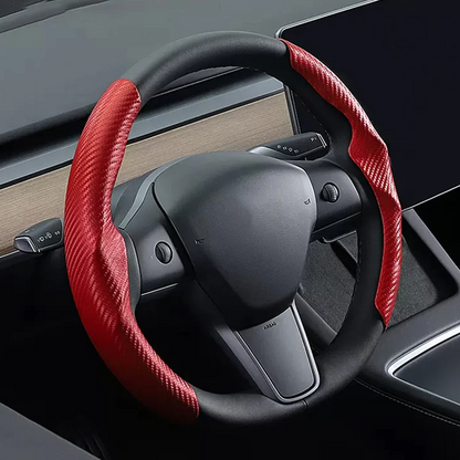 Funda de volante universal de fibra de carbono