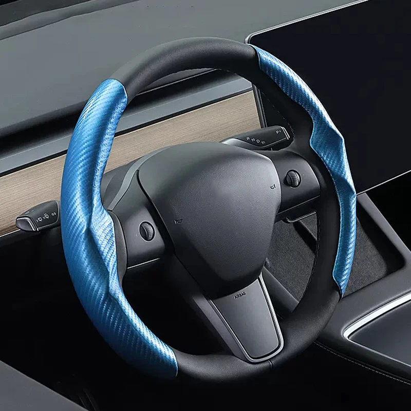 Funda de volante universal de fibra de carbono