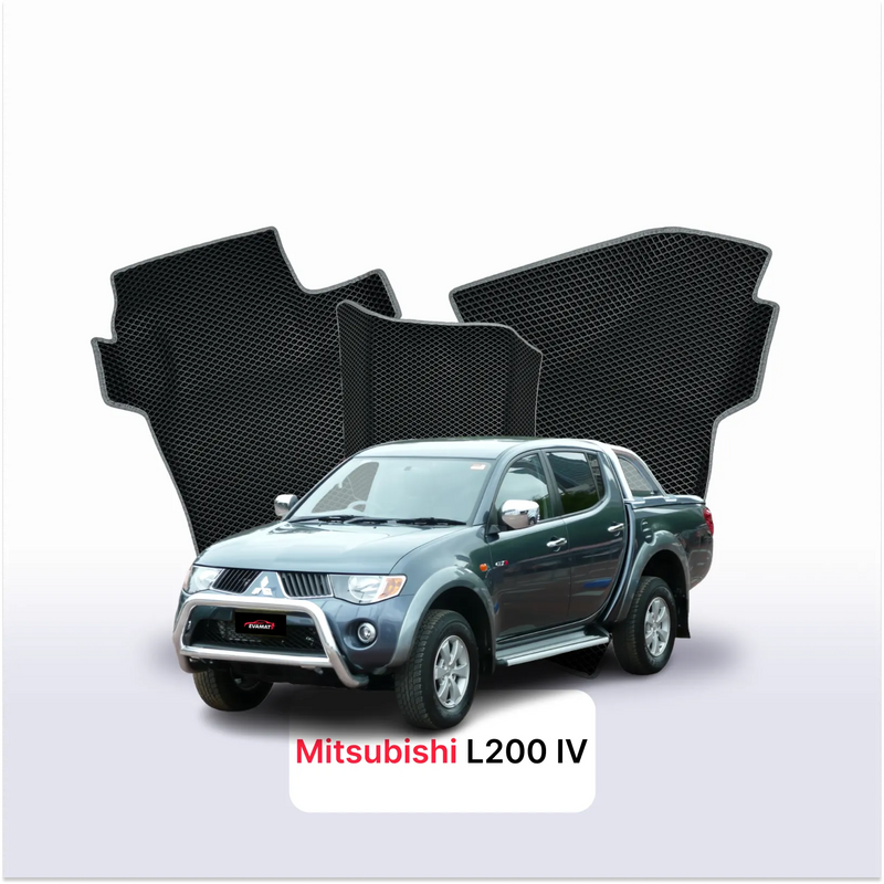 Alfombrillas 3D EVA para Mitsubishi L200 pre-restyling 4 gen 2005-2011 años PICK-UP CABINA DOBLE