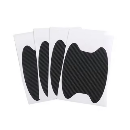 Adhesivos protectores para manillas de puerta con diseño de carbono, juego de 4
