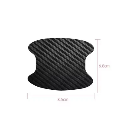 Adhesivos protectores para manillas de puerta con diseño de carbono, juego de 4