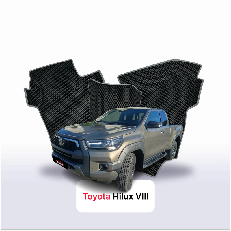 Alfombrillas 3D EVA para Toyota Hilux 8 gen 2015-2026 años PICK-UP CABINA EXTENDIDA
