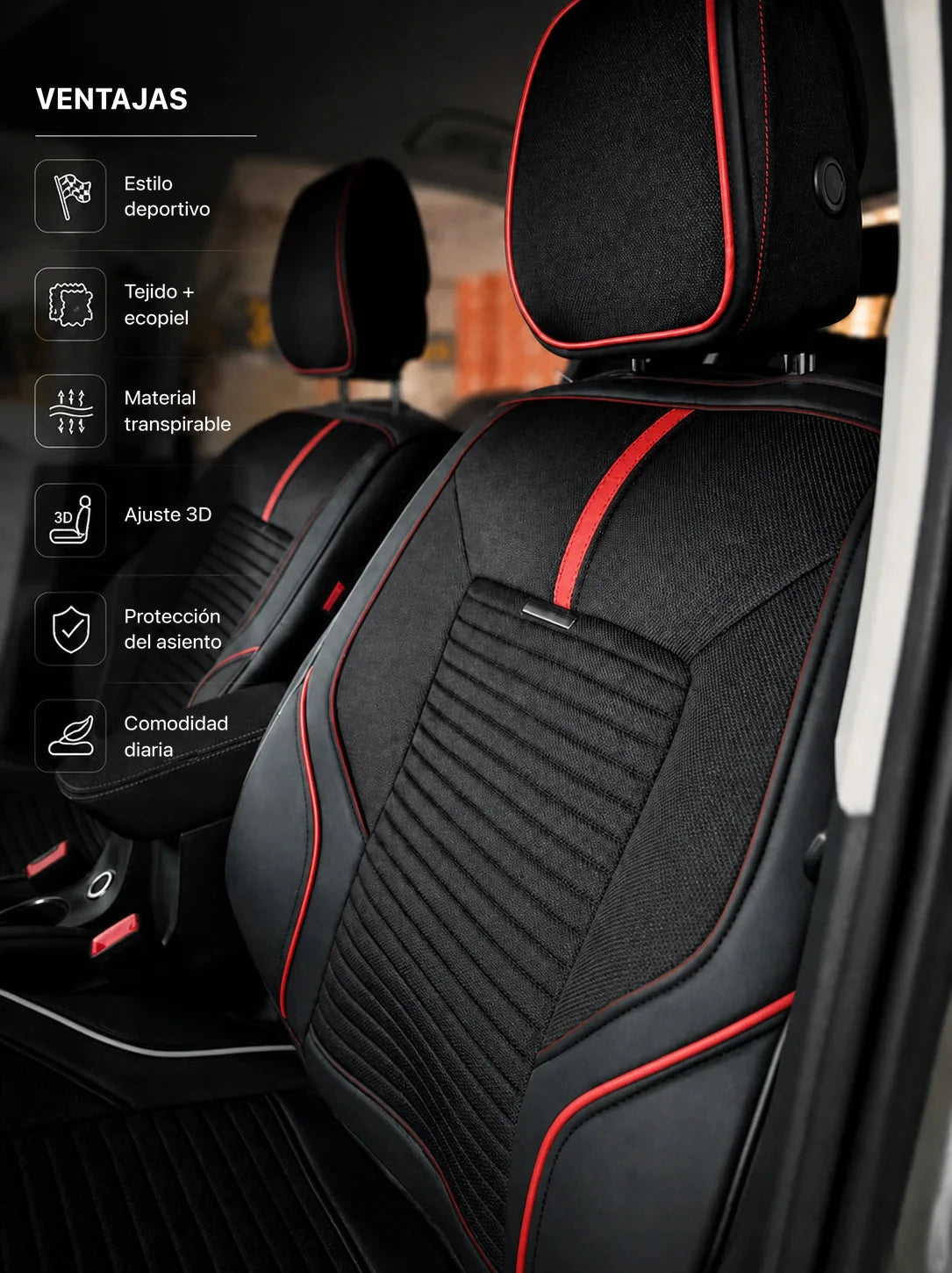 Fundas de asiento universales 5D Premium Sport - imagen 2