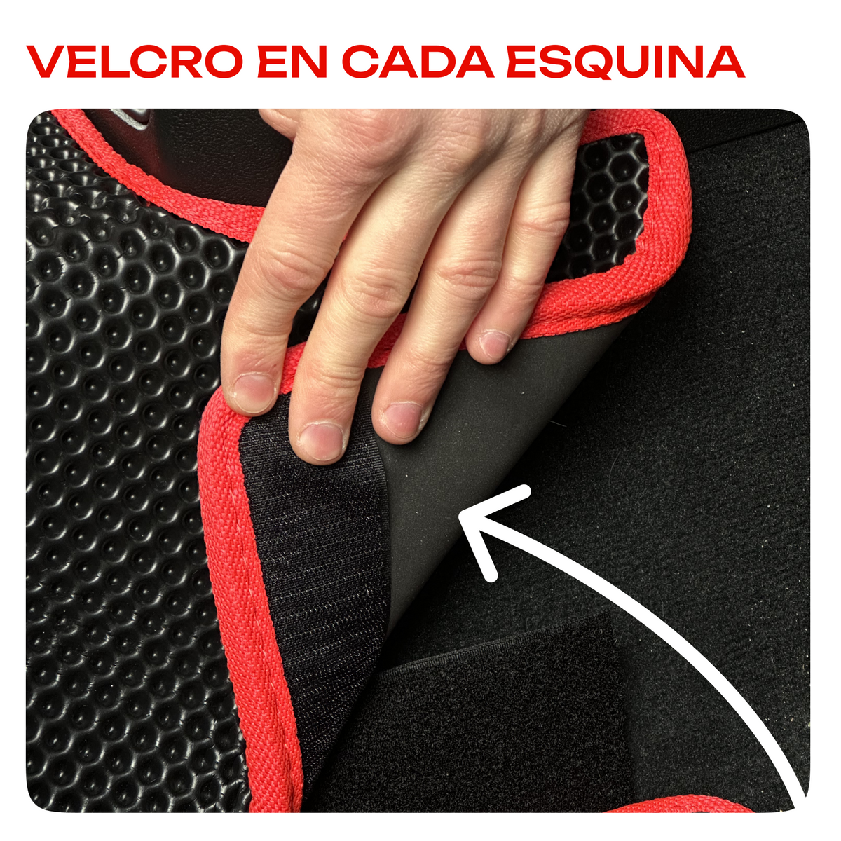Velcro en cada esquina