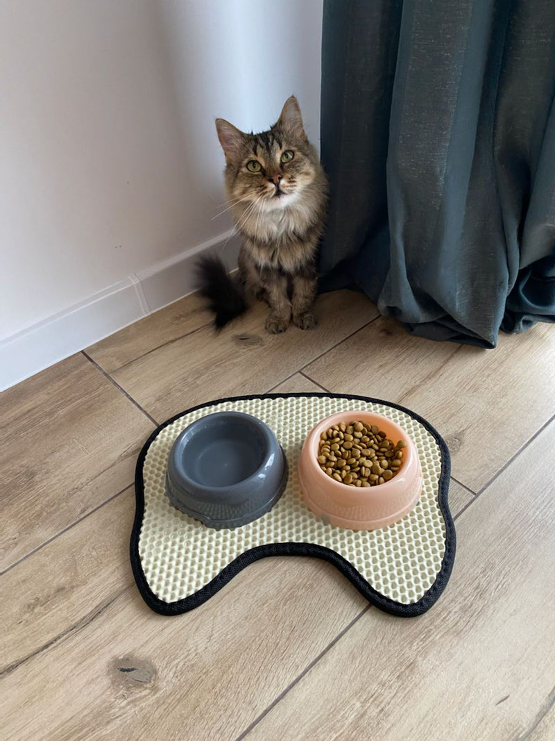 Alfombrilla para comedero de gato